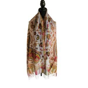 Boho Paisley Pashmina Scarf Shawl Wrap | Excellent Condition